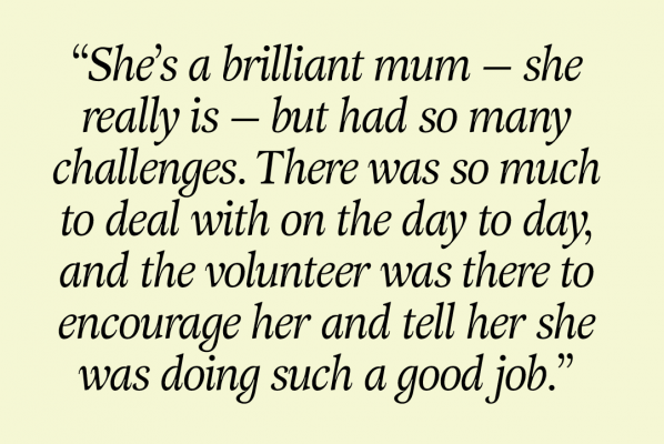Quote from Home-visiting Co-ordinator Marion Mortimer